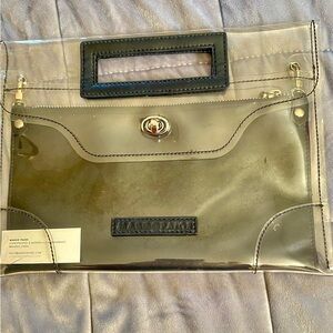 49D.Marco Paige  Clear Black Clutch new